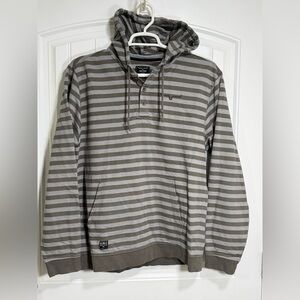 Kimes Ranch Striped Hooded Henley Pullover Sweatshirt XL Men’s